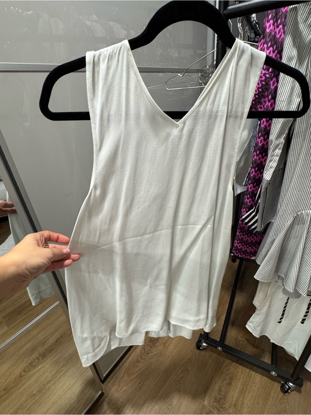 Helmut Lang White V-Neck Sleeveless Camisole